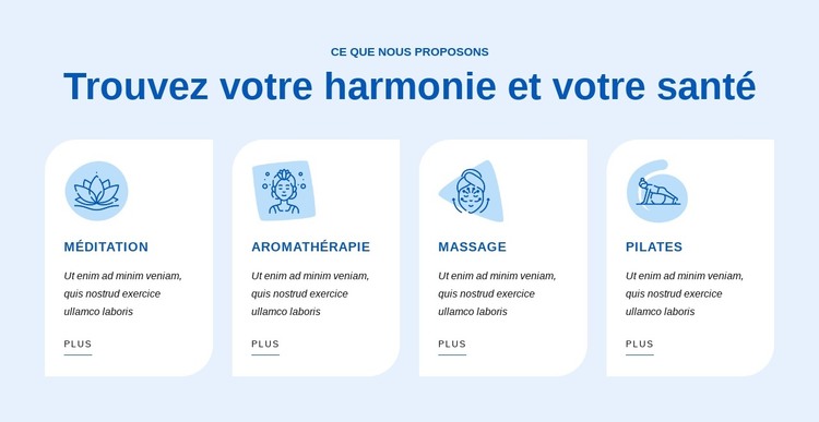 Trouvez votre harmonie et votre santé Modèle HTML