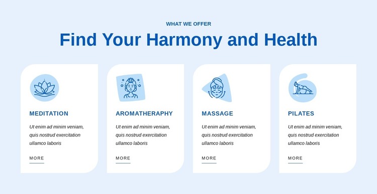 Find your harmony and health HTML Template