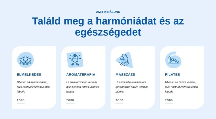 Találd meg a harmóniádat és az egészségedet HTML Sablon