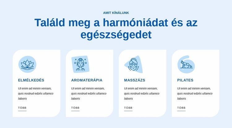 Találd meg a harmóniádat és az egészségedet Weboldal tervezés