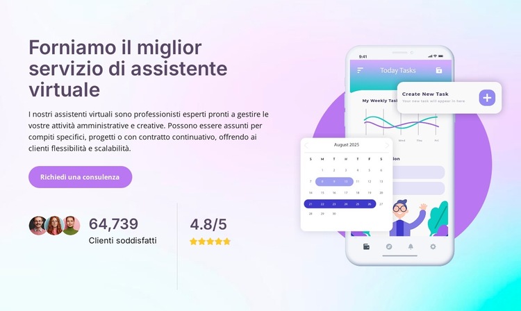 Servizio di assistente virtuale Modello di sito Web