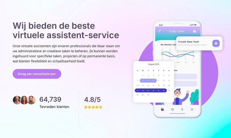 Virtuele assistent-service CSS-sjabloon