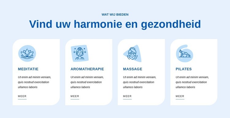 Vind uw harmonie en gezondheid Website ontwerp