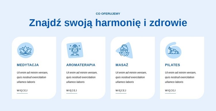 Znajdź swoją harmonię i zdrowie Projekt strony internetowej
