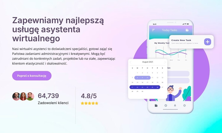 Usługa asystenta wirtualnego Szablon HTML