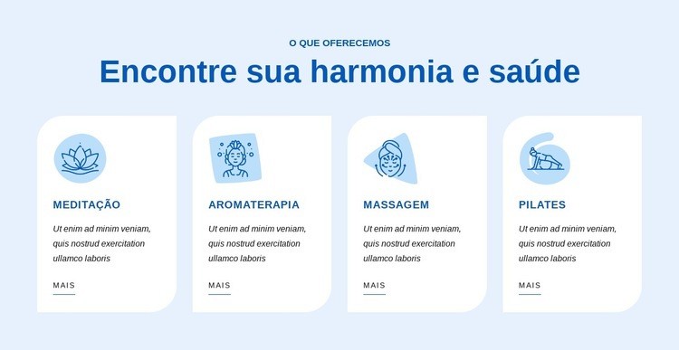 Encontre sua harmonia e saúde Design do site