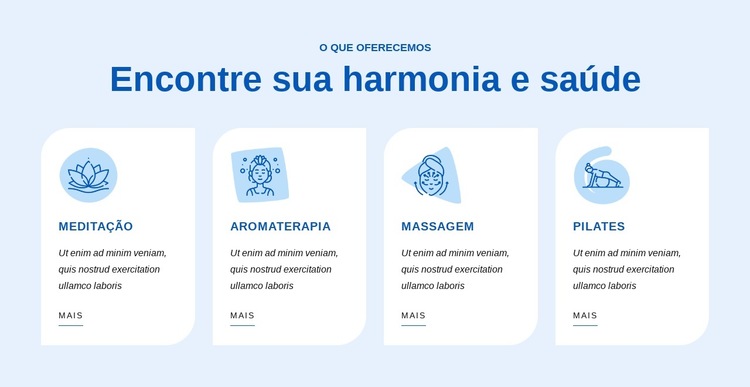 Encontre sua harmonia e saúde Modelo de site