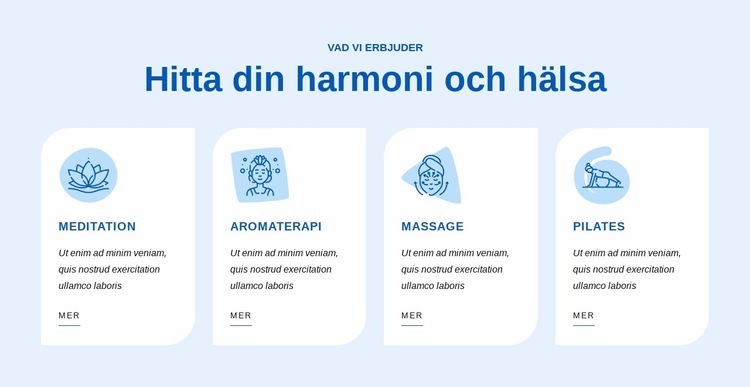 Hitta din harmoni och hälsa Webbplats mall