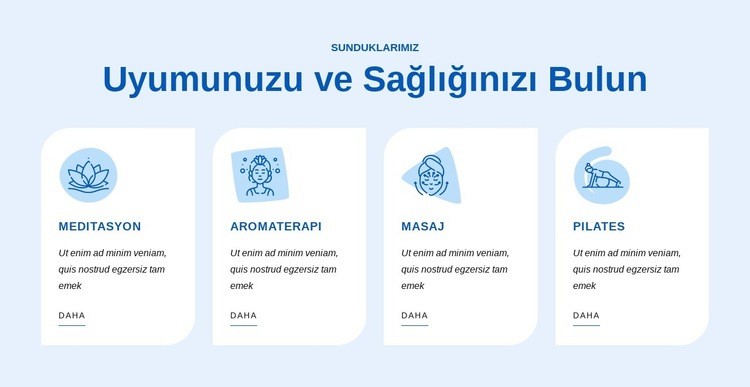 Uyumunuzu ve sağlığınızı bulun Web sitesi tasarımı