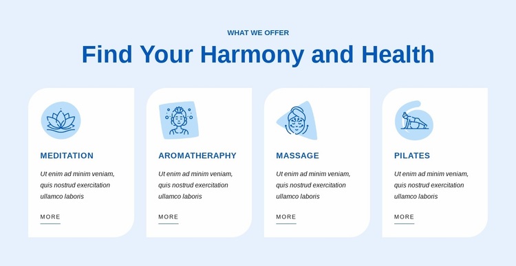 Find your harmony and health Website Design