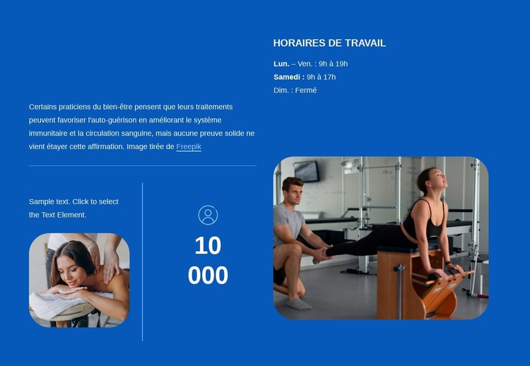 Informations sur les studios de Pilates Modèle CSS