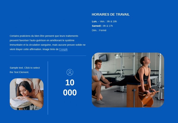 Informations sur les studios de Pilates Modèle HTML