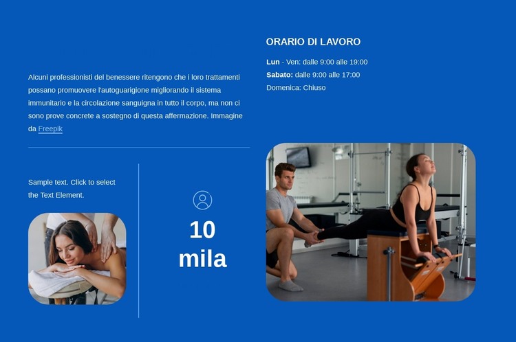 Informazioni sullo studio di Pilates Modello HTML