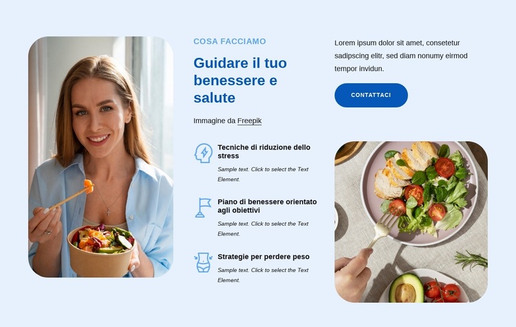 Guidare il tuo benessere in salute Modello di sito Web