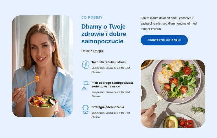 Kierowanie Twoim zdrowiem i dobrym samopoczuciem Szablon witryny sieci Web