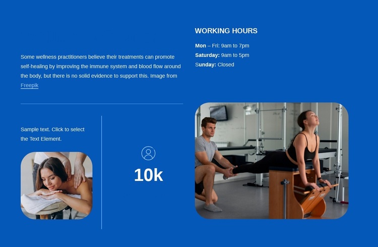 Pilates studio information Website Design