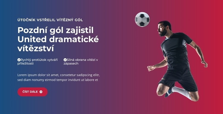 Epický gól v poslední minutě Šablona HTML