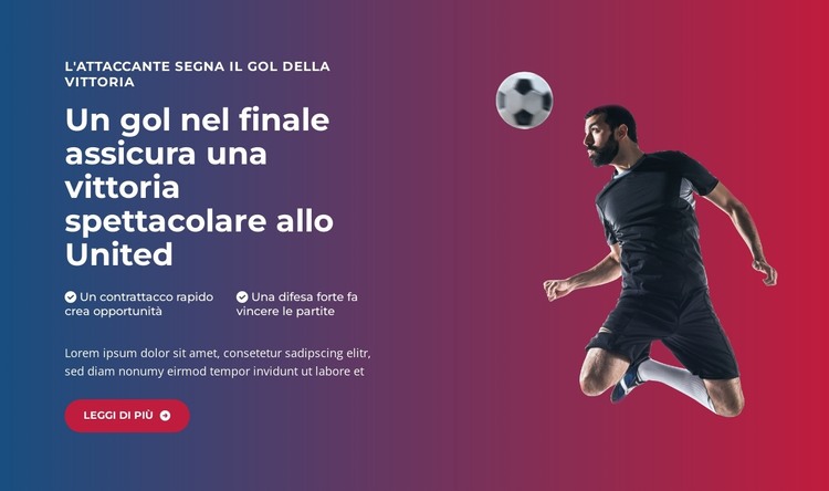 Gol epico all'ultimo minuto Modello HTML