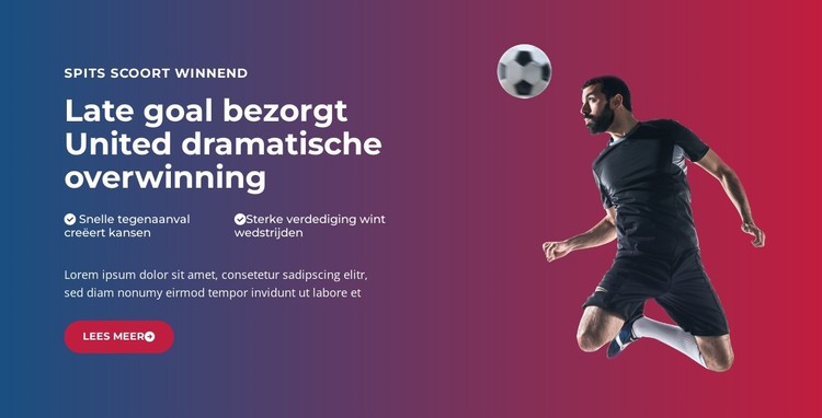 Episch doelpunt op het laatste moment CSS-sjabloon