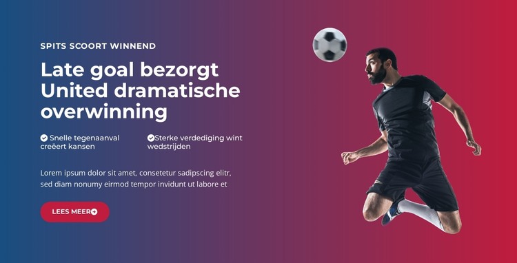 Episch doelpunt op het laatste moment HTML-sjabloon