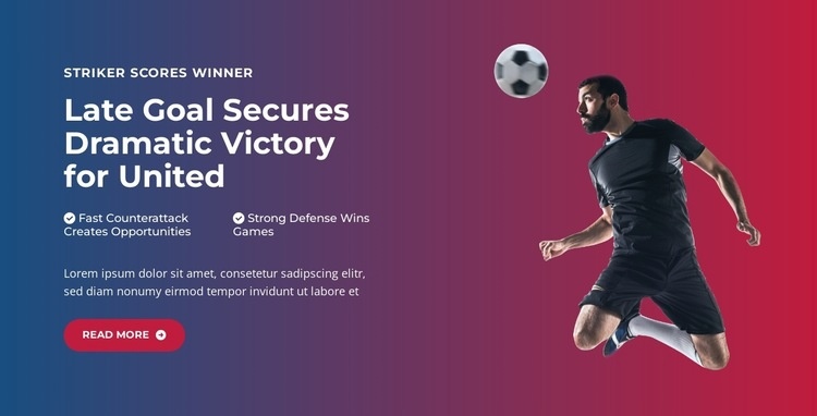 Epic Last-Minute Goal Web Page Design