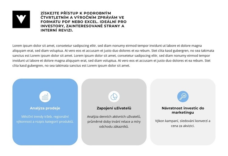 Klíčový poznatek Šablona HTML