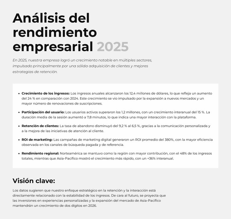 ROI de marketing Maqueta de sitio web