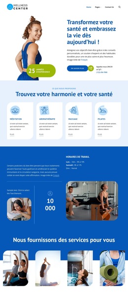 Transformez votre santé aujourd'hui Modèles de sites Web