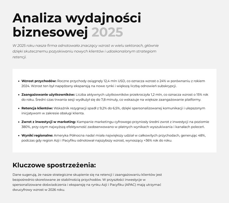 Zwrot z inwestycji w marketing Szablon CSS