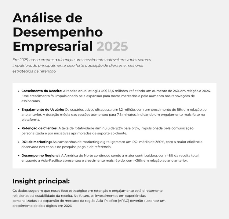 ROI de marketing Modelo HTML