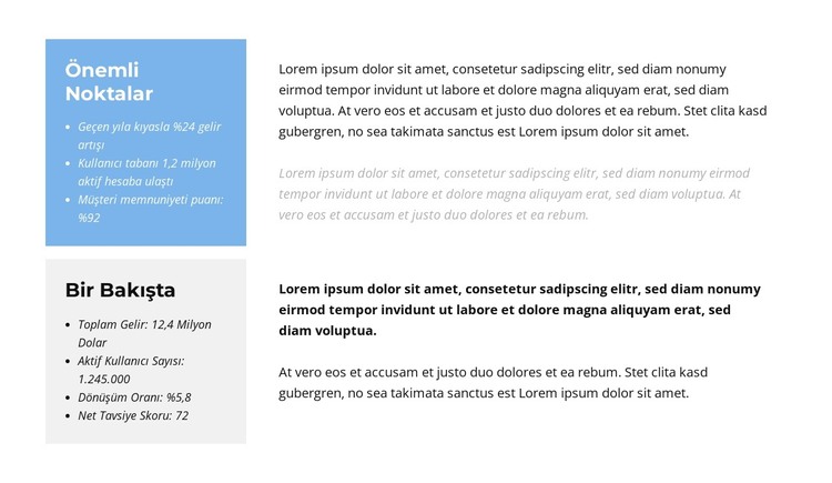 Bölgesel Performans HTML Şablonu