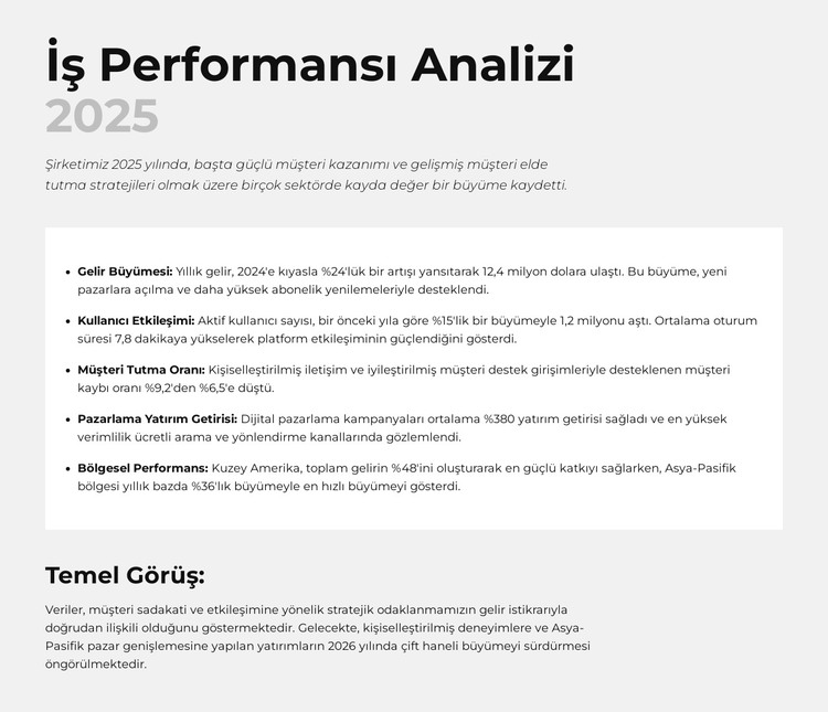 Pazarlama yatırım getirisi HTML Şablonu