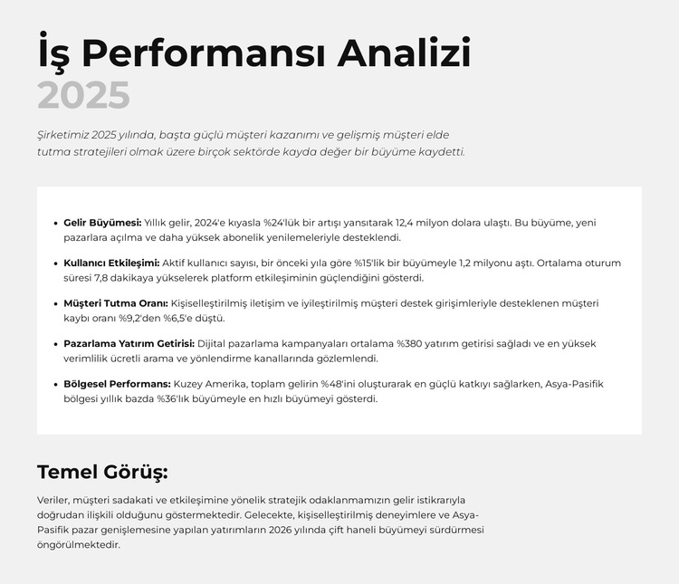 Pazarlama yatırım getirisi WordPress Teması