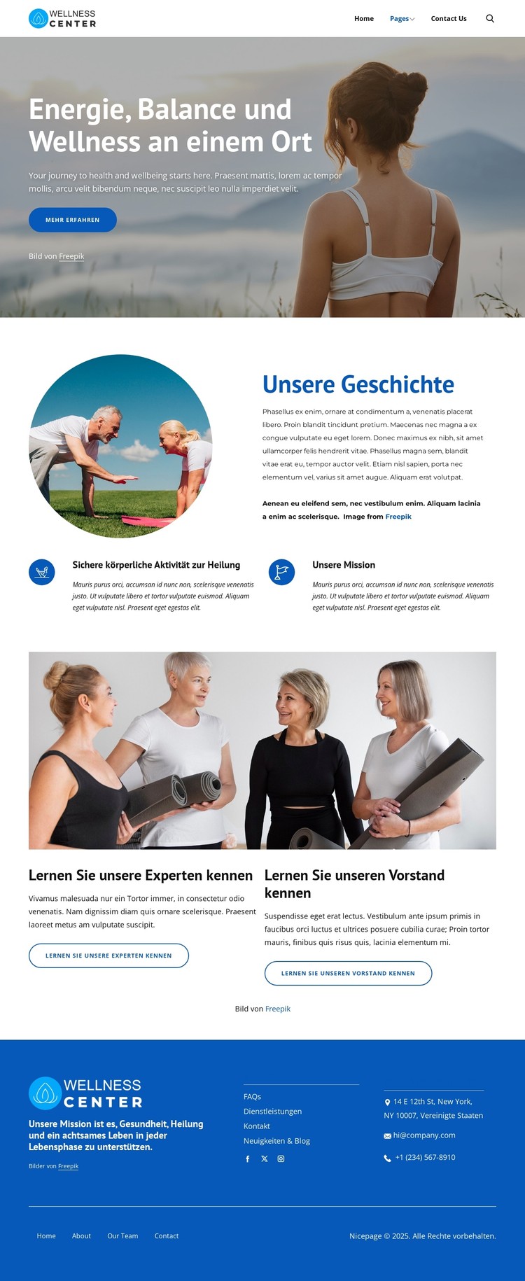 Fitness- und Pilates-Wellnesscenter CSS-Vorlage