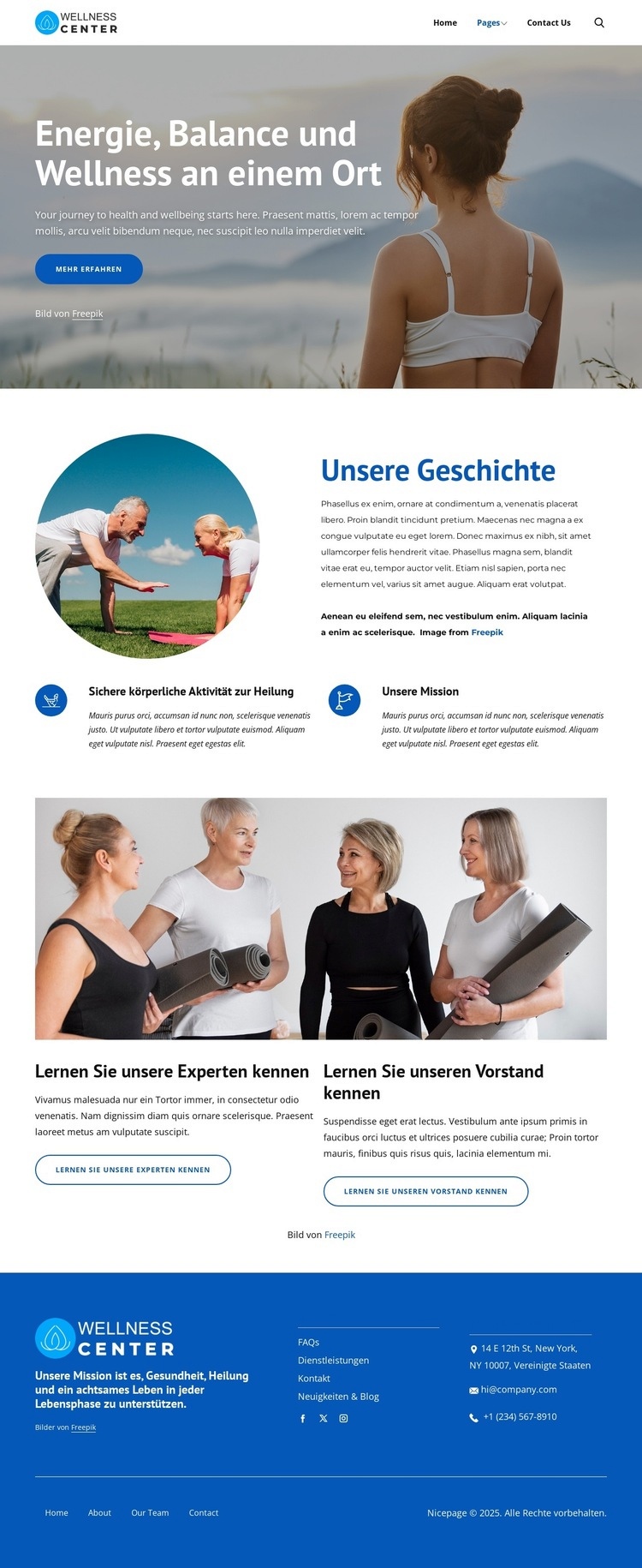Fitness- und Pilates-Wellnesscenter HTML5-Vorlage