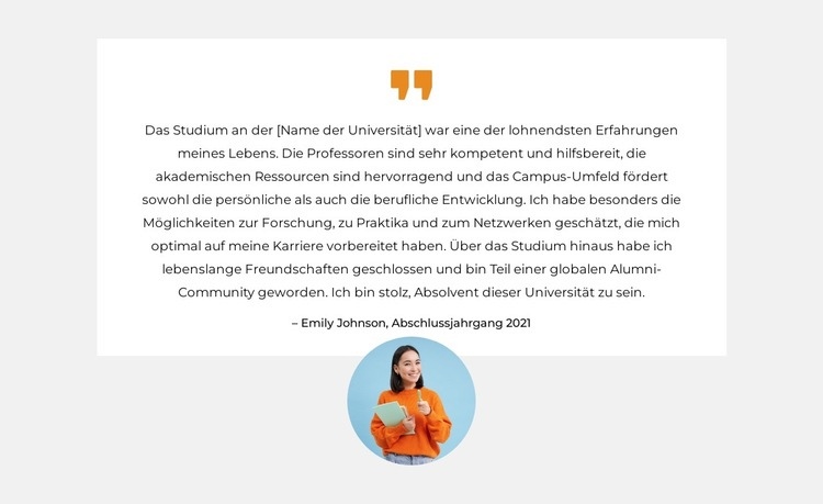 Lernen Sie unsere Absolventen kennen Vorlage