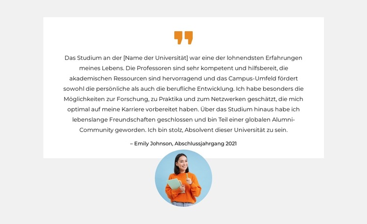 Lernen Sie unsere Absolventen kennen Website-Vorlage