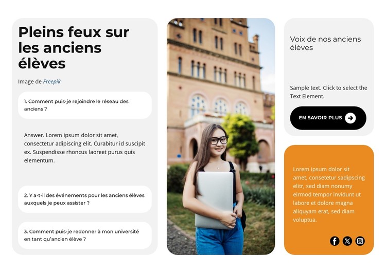 Réalisations des anciens élèves Modèle CSS