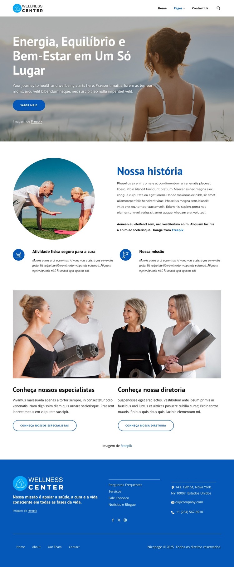 Centro de bem-estar fitness e pilates Modelo HTML