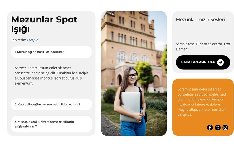 Mezun Başarıları Web Sitesi Şablonu