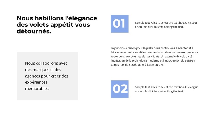 Deux points de travail Thème WordPress