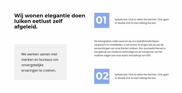 Twee punten in het werk Html Website Builder