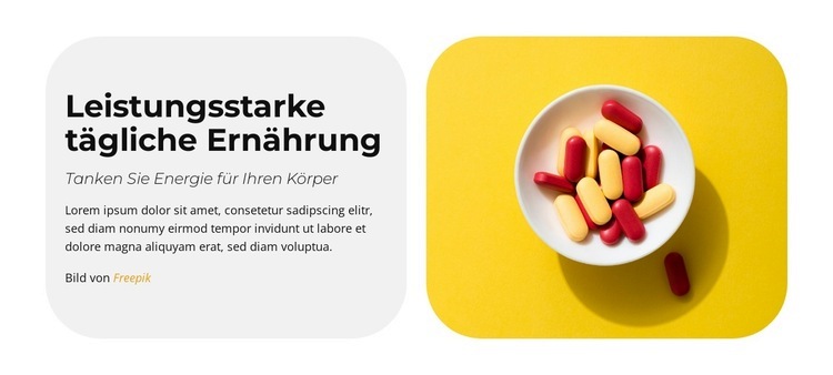 Natürliche Nahrungsergänzungsmittel HTML5-Vorlage