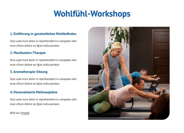 Wohlfühl-Workshops Website design