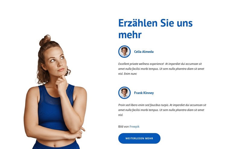 Erfahrungsberichte von Sportvereinen Website-Vorlage
