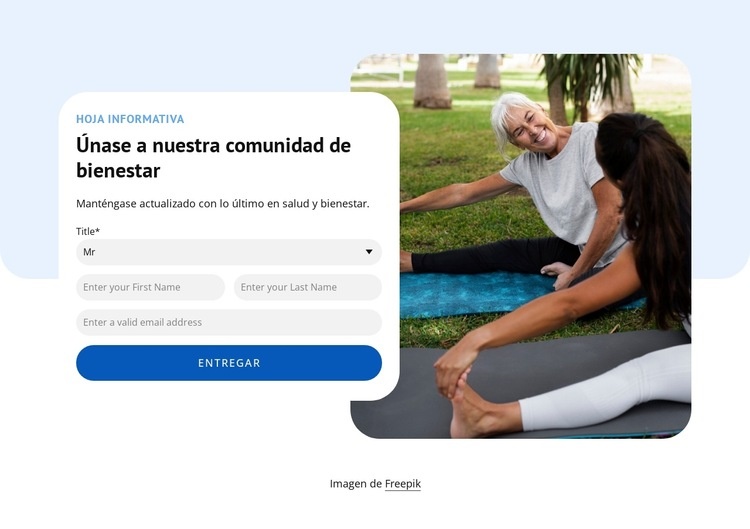 Únase a la comunidad de bienestar Página de destino