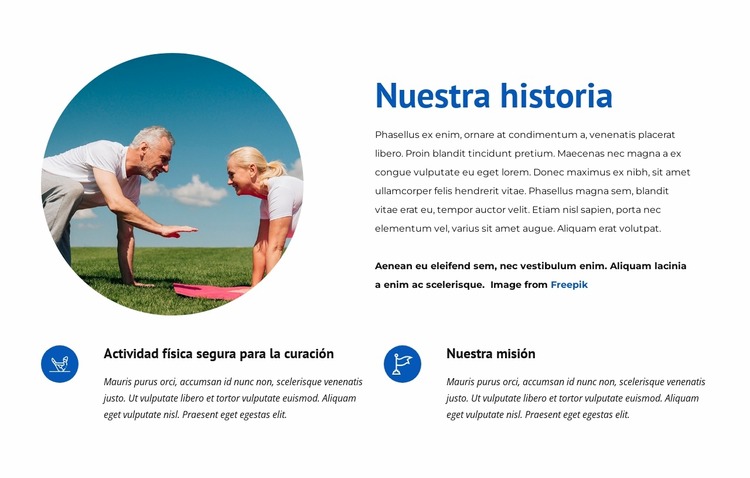 Historia del centro de bienestar Plantilla Joomla