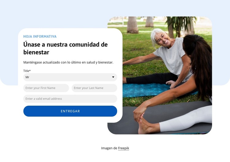 Únase a la comunidad de bienestar Plantilla de sitio web