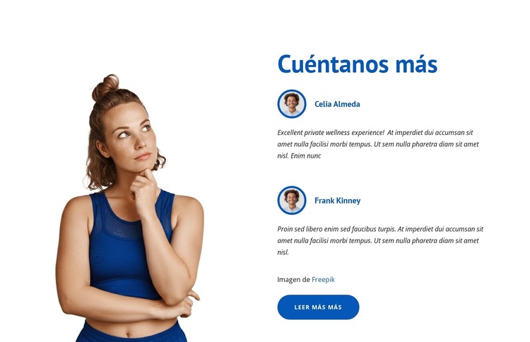 Testimonios de clubes deportivos Plantilla de sitio web