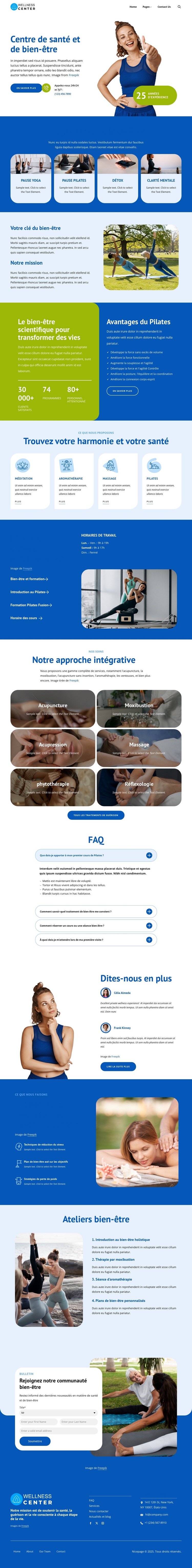 Le bien-être commence ici Modèle de site Web